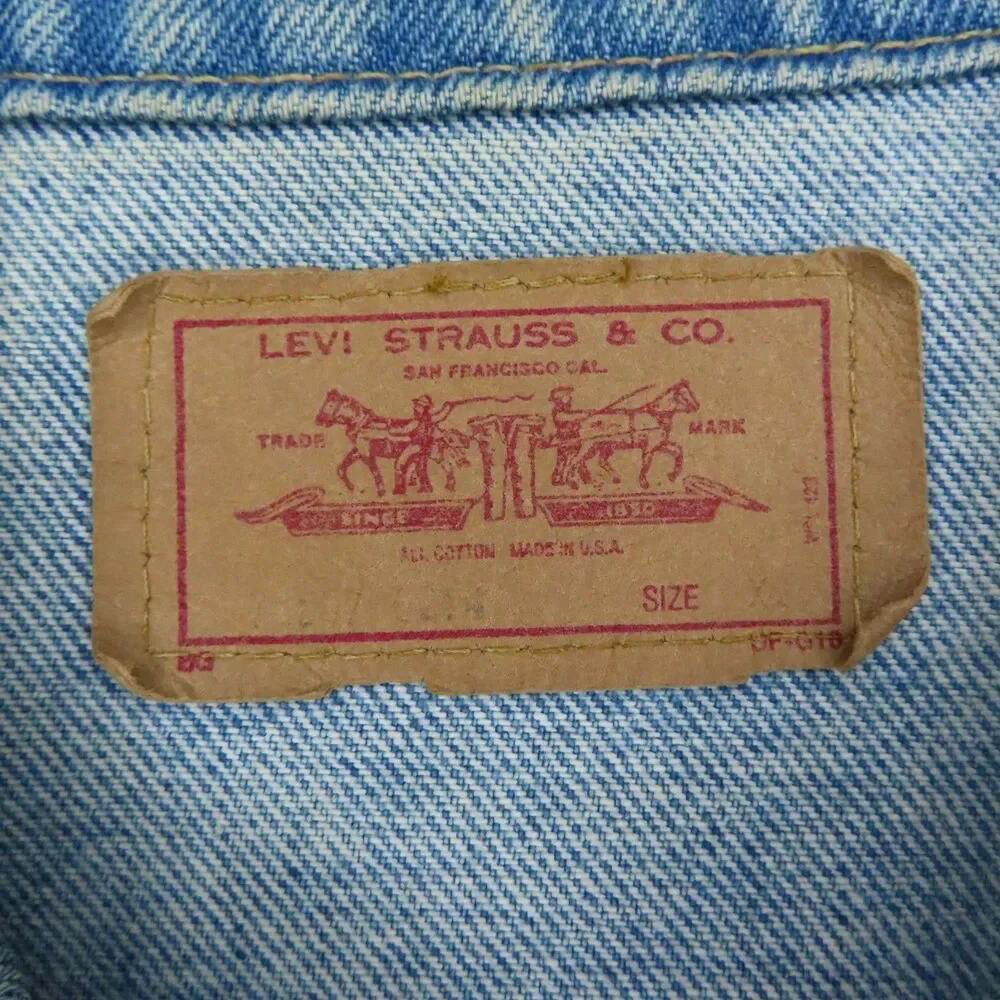 Vintage Levi's 80s/90s Trucker Denim Jacket Coat MADE IN USA Model 70507 0214 XL - Picture 8 of 12